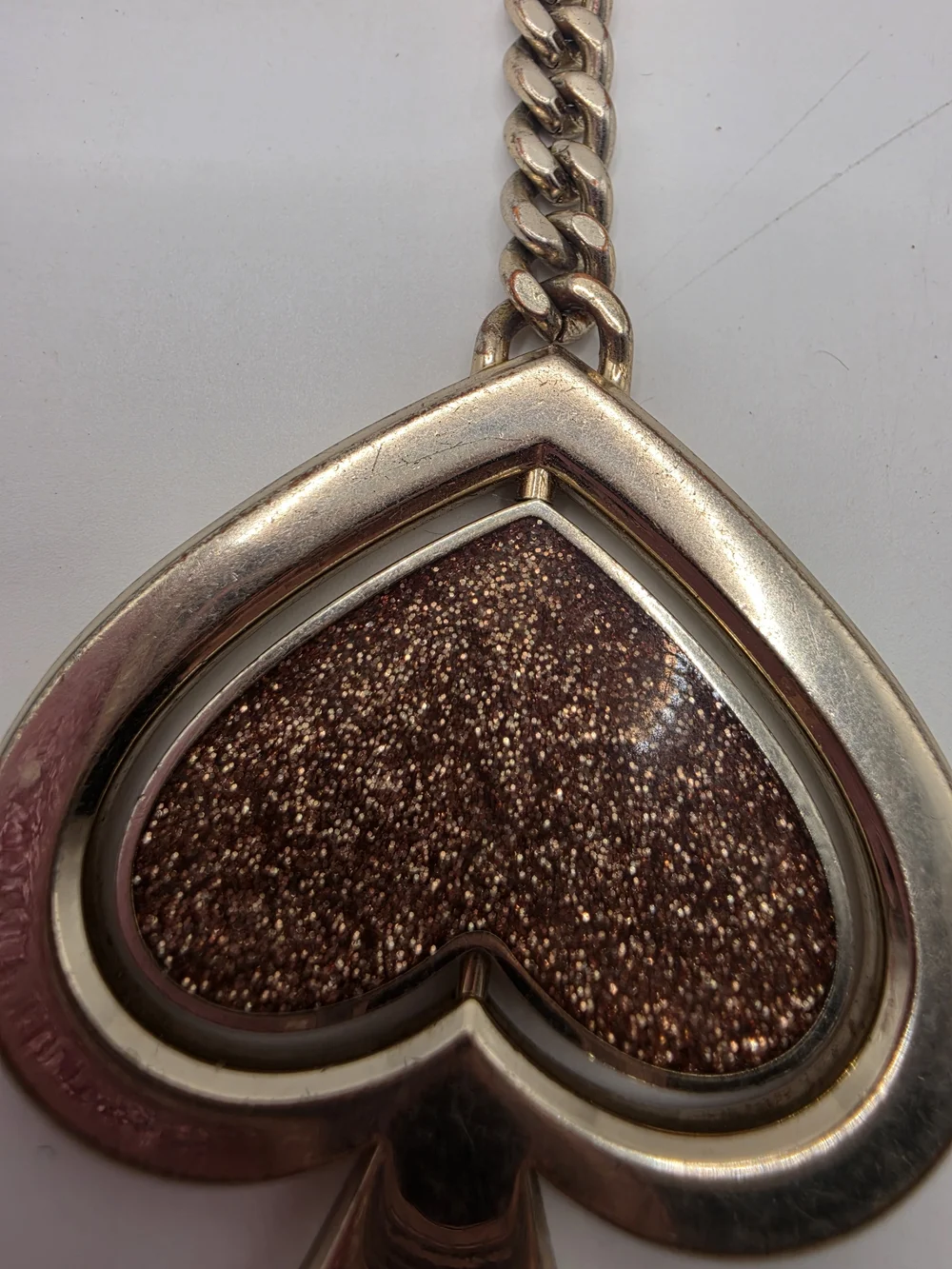 kate spade New York Shimmy Rose Pink Glitter Swivel Key Fob Keychain